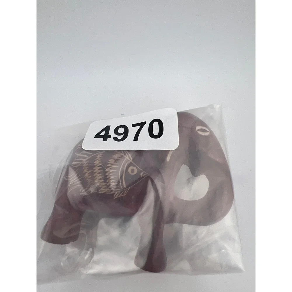 Wooden Red Hand Carved Elephant Fish Vintage‎ Classic